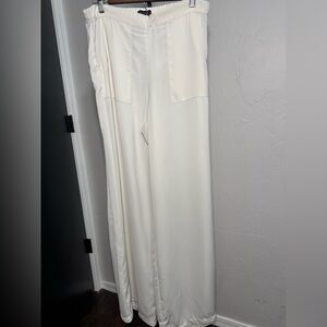 Dynamite Chiffon Wide Leg Cream Trousers‎